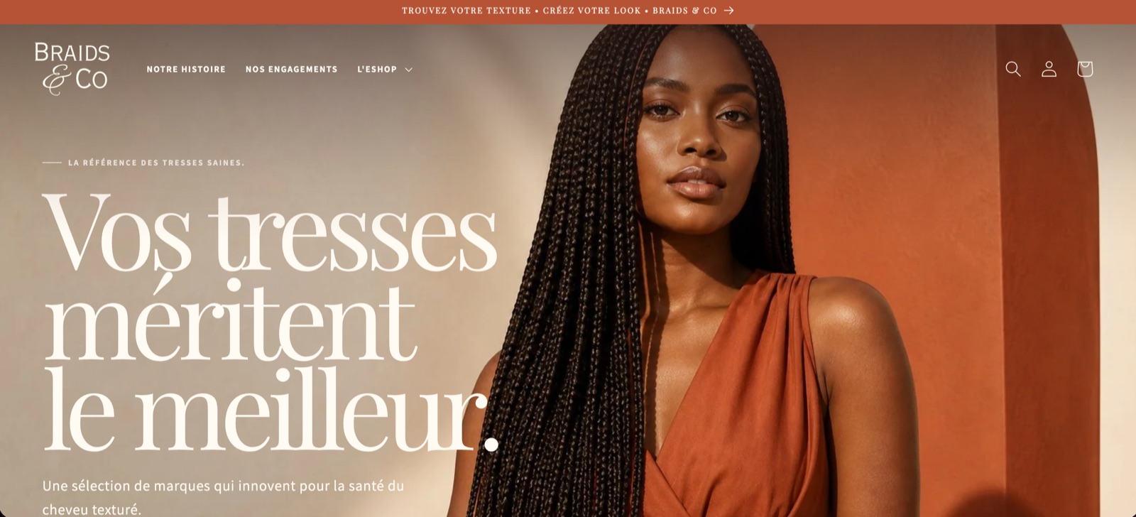 Braids & Co homepage screenshot
